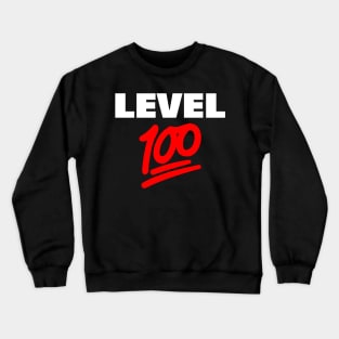 Keep It Level 100 Emoji (white and red) Crewneck Sweatshirt